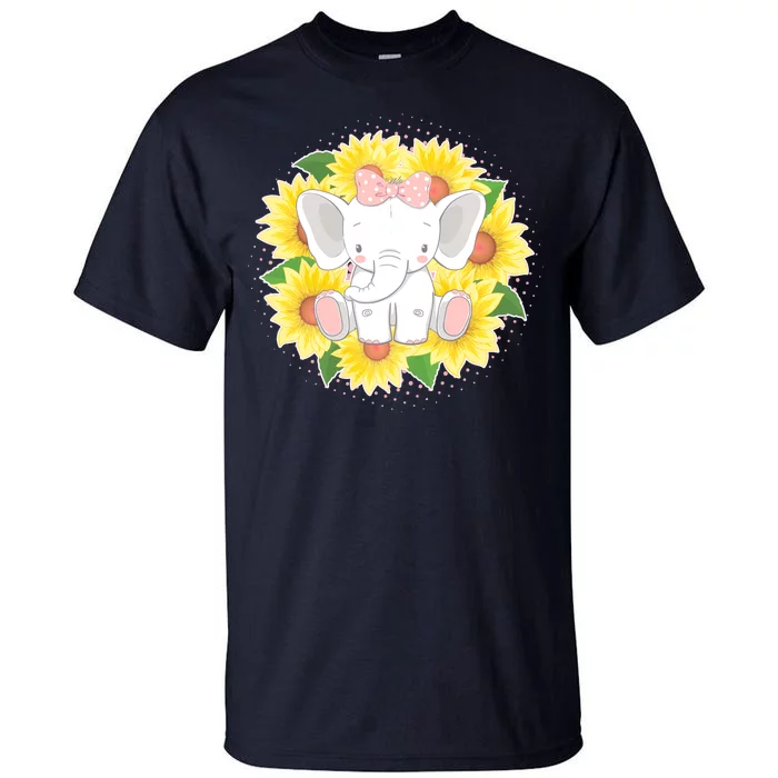 Sweet Sunflower Elephant Tall T-Shirt