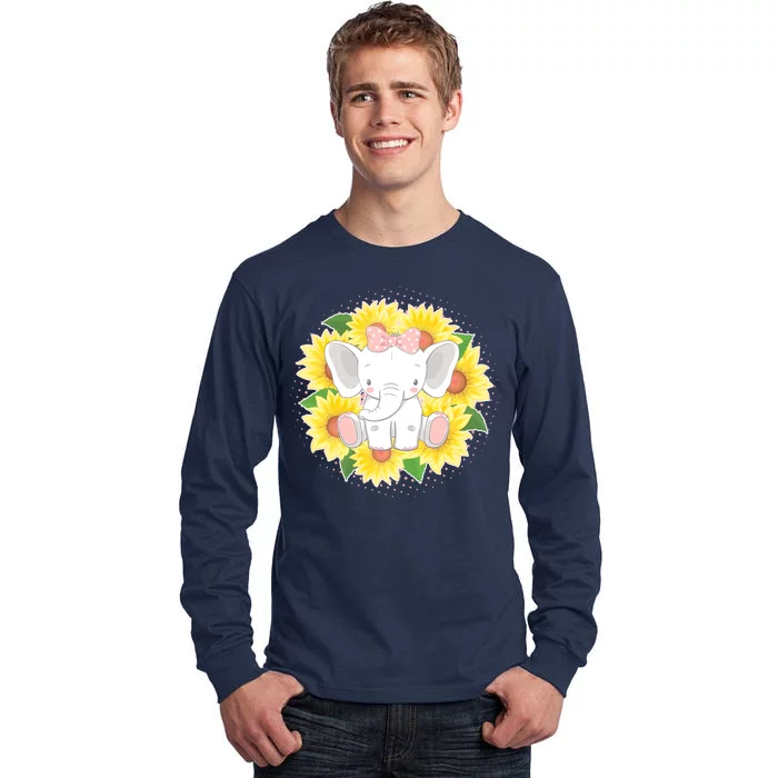 Sweet Sunflower Elephant Tall Long Sleeve T-Shirt