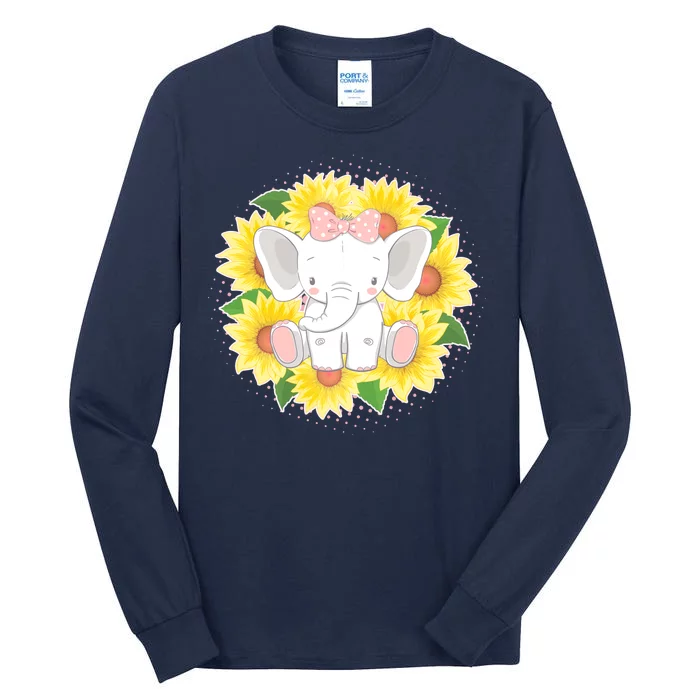 Sweet Sunflower Elephant Tall Long Sleeve T-Shirt