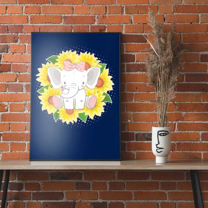 Sweet Sunflower Elephant Poster