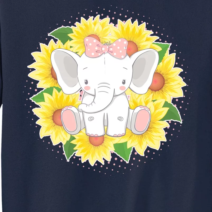 Sweet Sunflower Elephant Tall Sweatshirt