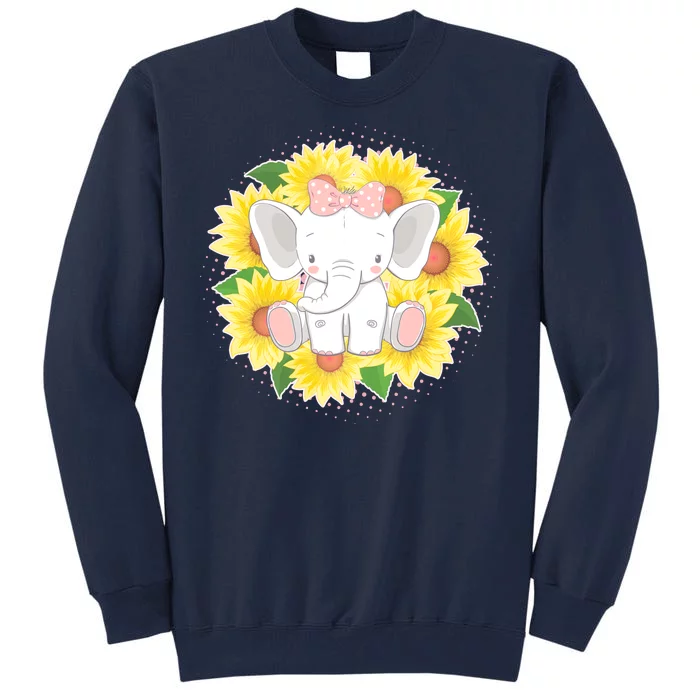 Sweet Sunflower Elephant Tall Sweatshirt