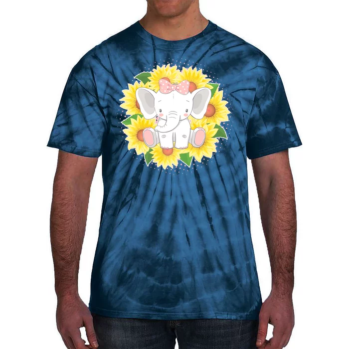 Sweet Sunflower Elephant Tie-Dye T-Shirt