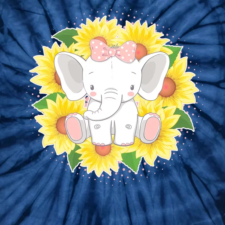 Sweet Sunflower Elephant Tie-Dye T-Shirt