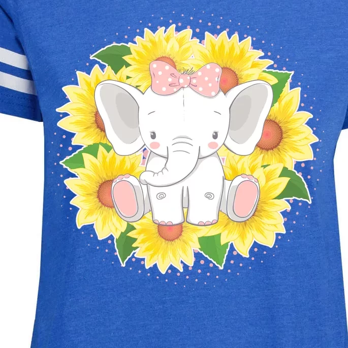 Sweet Sunflower Elephant Enza Ladies Jersey Football T-Shirt