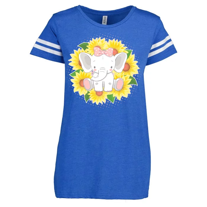 Sweet Sunflower Elephant Enza Ladies Jersey Football T-Shirt