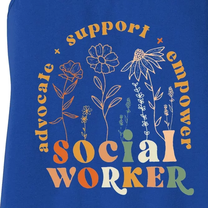 Social Worker Funny Social Work Month Women's Racerback Tank