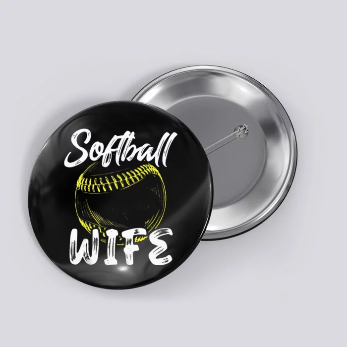 Softball Wife For Women Family Matching Players Mothers Day Button