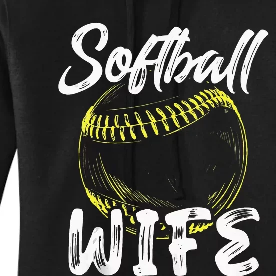 Softball Wife For Women Family Matching Players Mothers Day Women's Pullover Hoodie