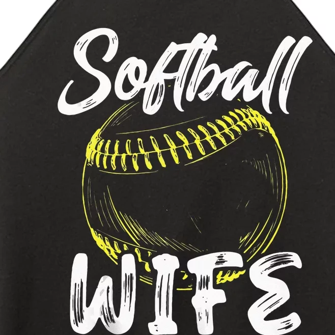 Softball Wife For Women Family Matching Players Mothers Day Women’s Perfect Tri Rocker Tank