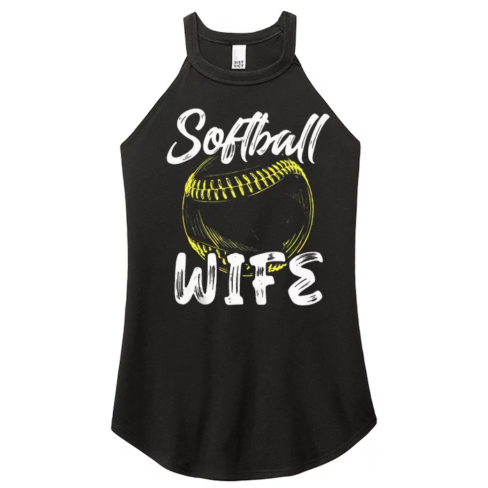 Softball Wife For Women Family Matching Players Mothers Day Women’s Perfect Tri Rocker Tank