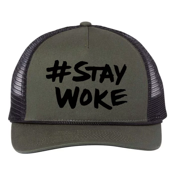 Stay Woke Funny Saying Sarcastic Retro Rope Trucker Hat Cap