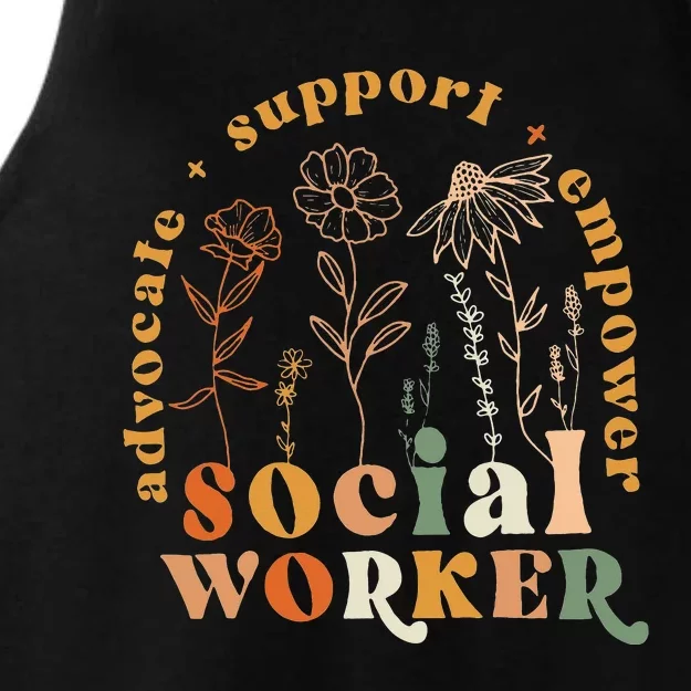 Social Worker Funny Social Work Month Ladies Tri-Blend Wicking Tank