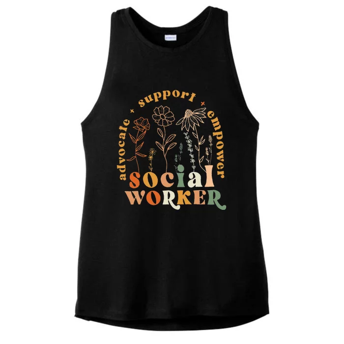 Social Worker Funny Social Work Month Ladies Tri-Blend Wicking Tank