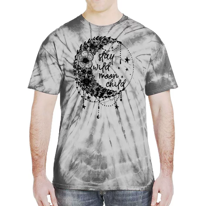 Stay Wild Flower Child Crescent Moon Hippie Tie-Dye T-Shirt