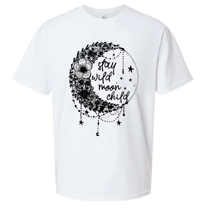 Stay Wild Flower Child Crescent Moon Hippie Sueded Cloud Jersey T-Shirt