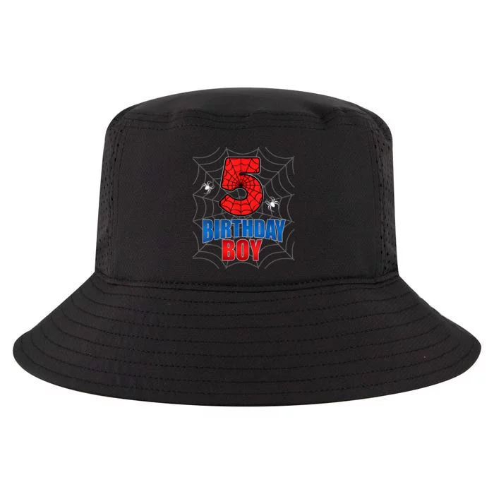 Spider Web Five 5 Years Old 5th Birthday Boy Party Cool Comfort Performance Bucket Hat