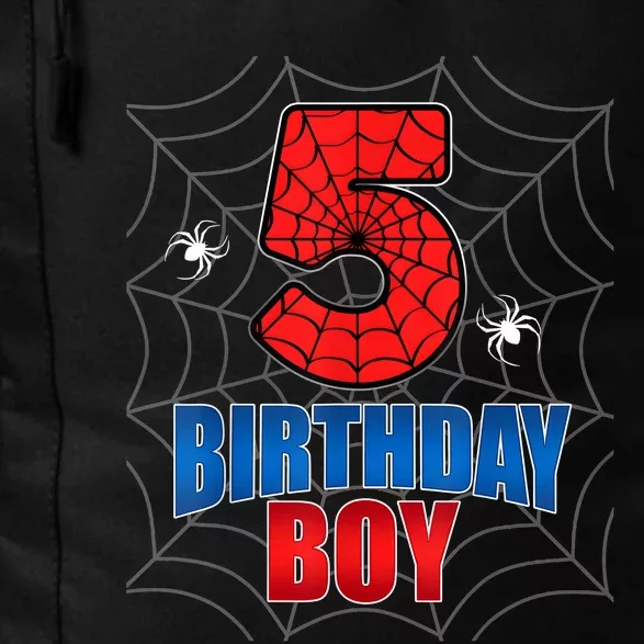 Spider Web Five 5 Years Old 5th Birthday Boy Party Daily Commute Backpack