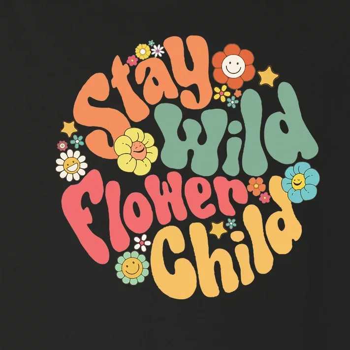 Stay Wild Flower Child Flower Retro Natural Boho Hippie Toddler Long Sleeve Shirt