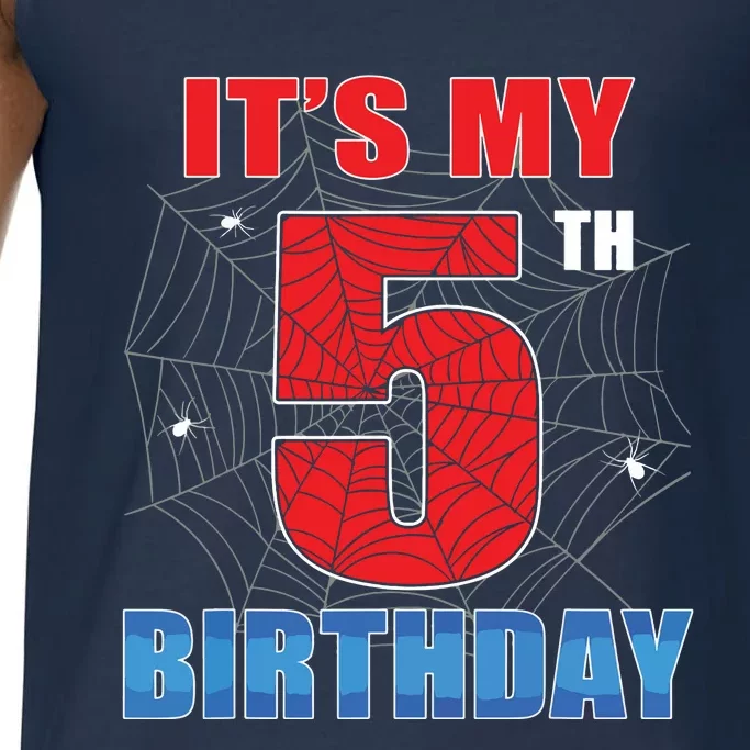 Spider Web Five 5 Years Old Its My 5th Birthday Boy Party Comfort Colors® Tank Top