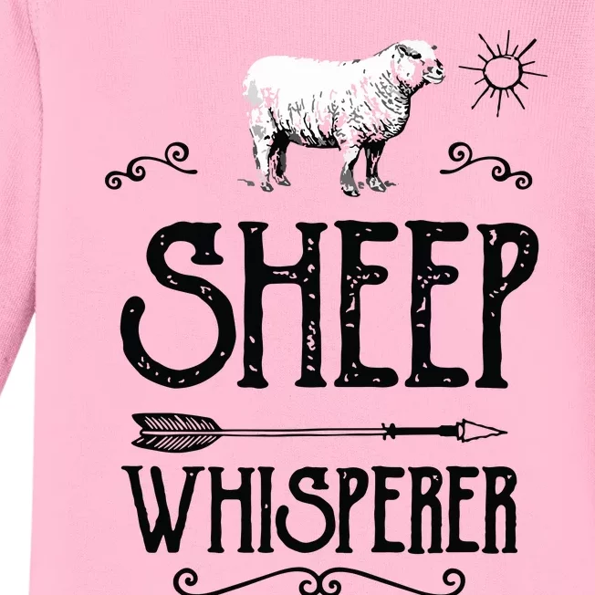 SHEEPP WHISPERER Funny Design Gift For Men Women Boy Girl Baby Long Sleeve Bodysuit