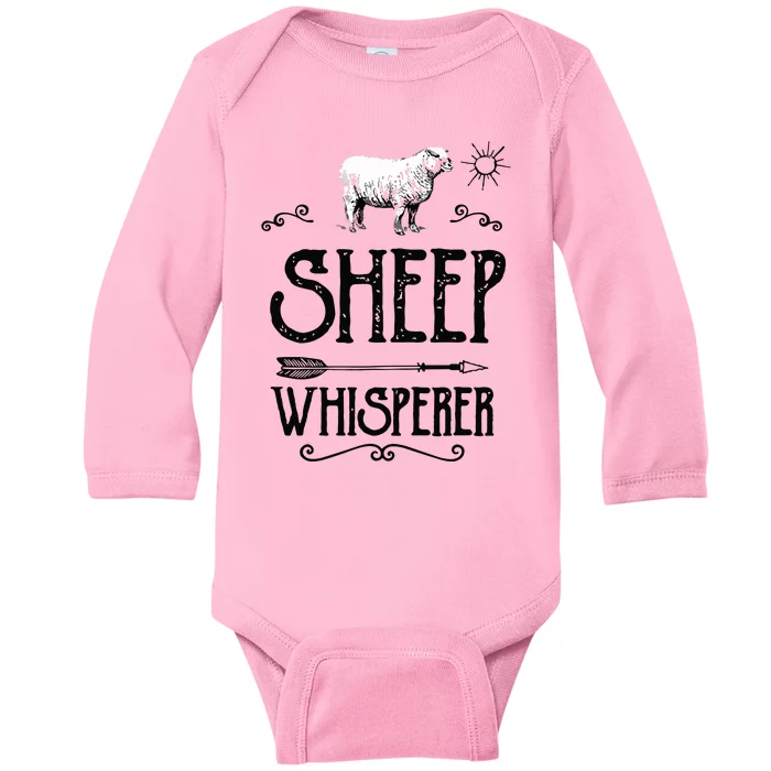 SHEEPP WHISPERER Funny Design Gift For Men Women Boy Girl Baby Long Sleeve Bodysuit