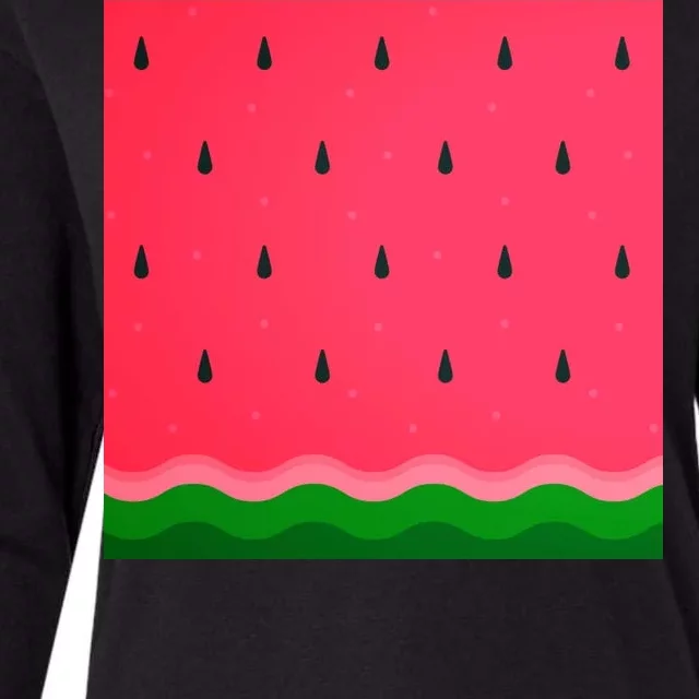 Summer Watermelon Fruit Pattern Womens Cotton Relaxed Long Sleeve T-Shirt