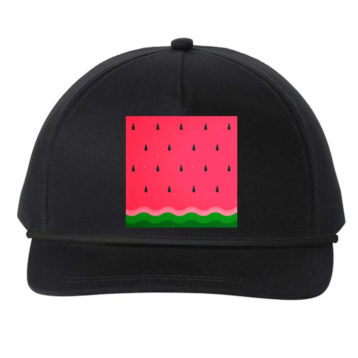 Summer Watermelon Fruit Pattern Snapback Five-Panel Rope Hat