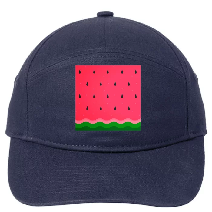 Summer Watermelon Fruit Pattern 7-Panel Snapback Hat