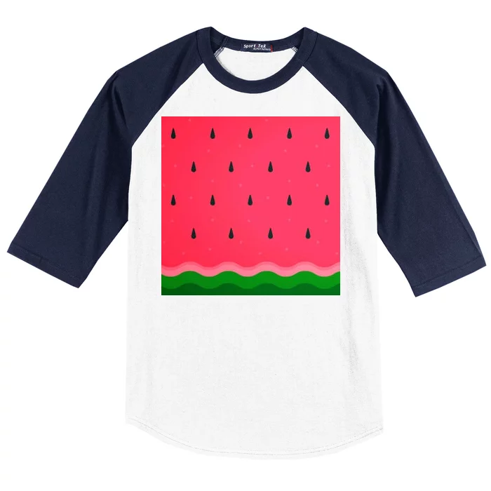 Summer Watermelon Fruit Pattern Baseball Sleeve Shirt