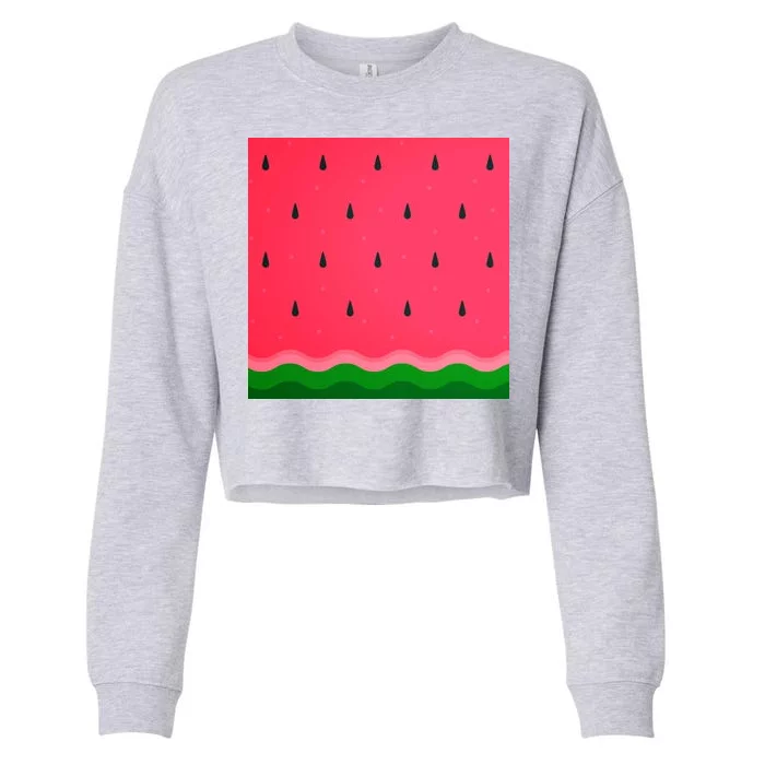 Summer Watermelon Fruit Pattern Cropped Pullover Crew