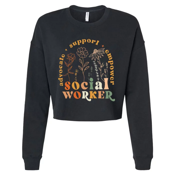 Social Worker Funny Social Work Month Cropped Pullover Crew