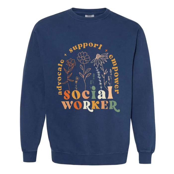 Social Worker Funny Social Work Month Garment-Dyed Sweatshirt