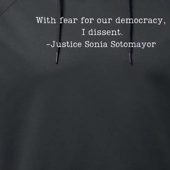 Scotus With Fear For Our Democracy Dissent Performance Fleece Hoodie