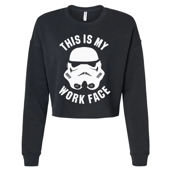 Stormtrooper Work Face Helmet Cropped Pullover Crew