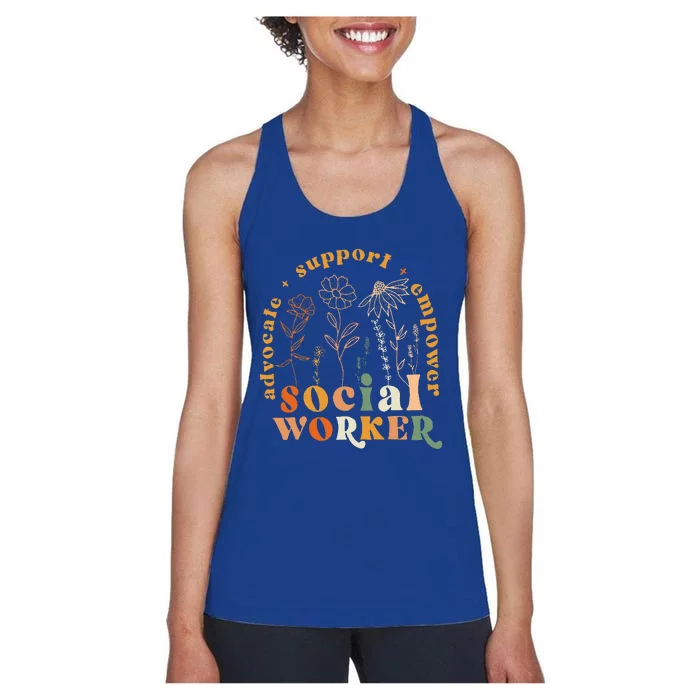 Social Worker Funny Social Work Month Women's Racerback Tank