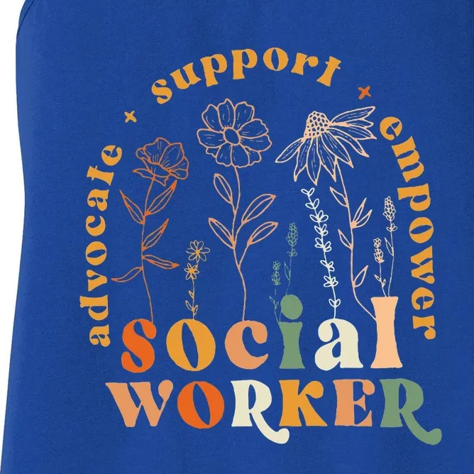 Social Worker Funny Social Work Month Women's Racerback Tank