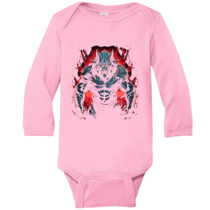 Scary Werewolf Full Moon Halloween Costume Horror Werewolf Baby Long Sleeve Bodysuit