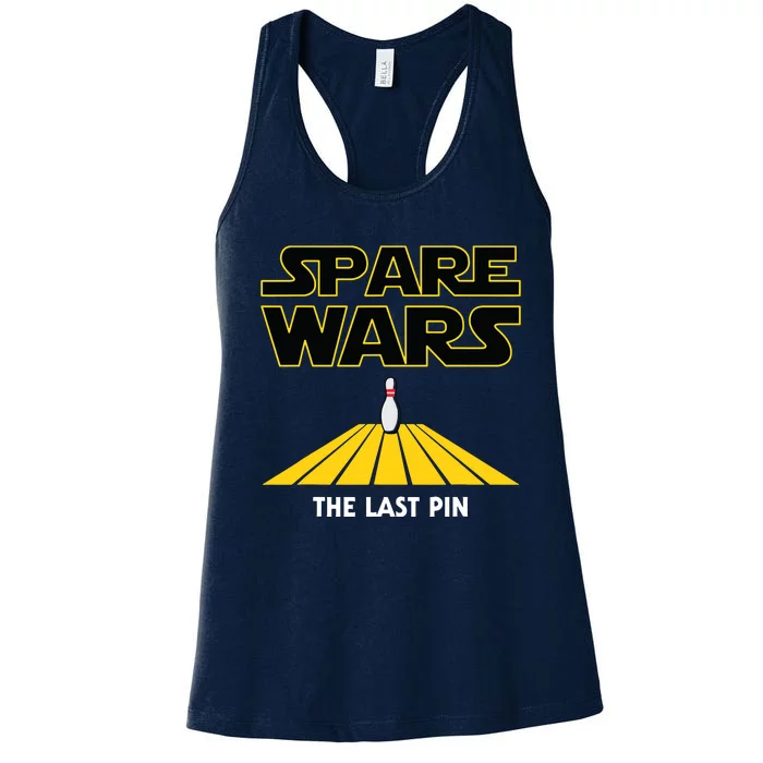 Spare Wars Funny Bowler & Bowling Parody Women's Racerback Tank