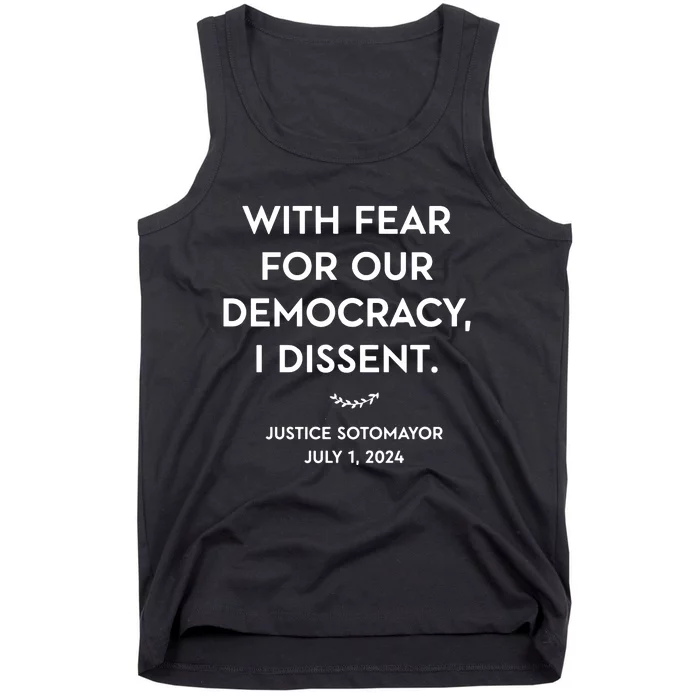 Scotus With Fear For Our Democracy Dissent Tank Top