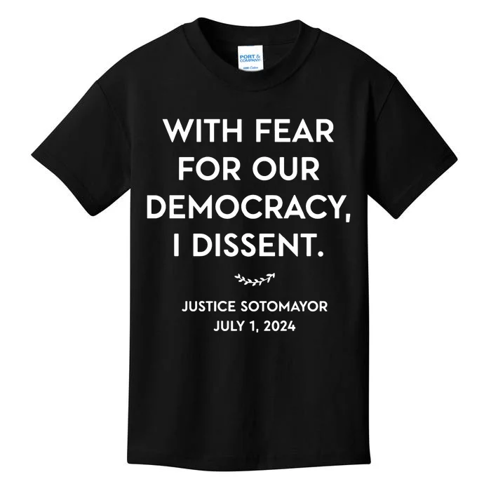 Scotus With Fear For Our Democracy Dissent Kids T-Shirt