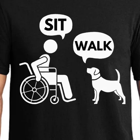 Sit Walk Funny Disabled Wheelchair User & Pet Dog Pajama Set