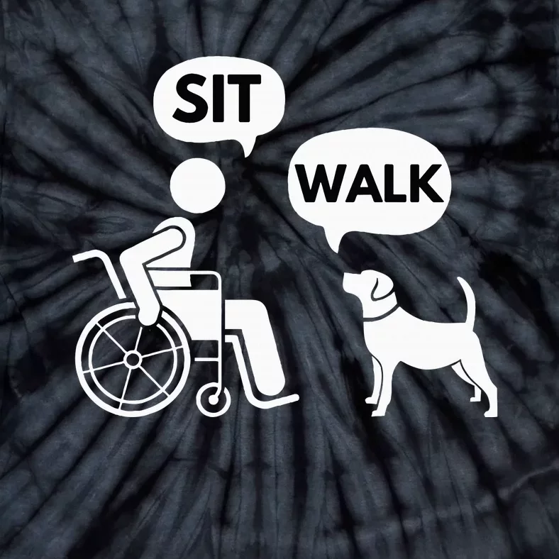 Sit Walk Funny Disabled Wheelchair User & Pet Dog Tie-Dye T-Shirt