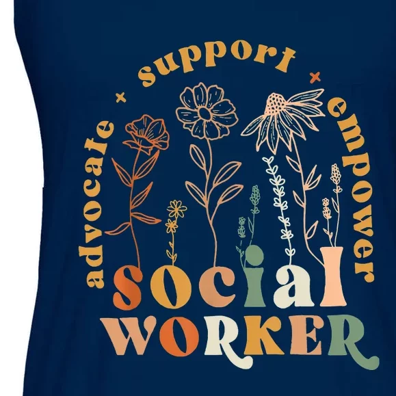 Social Worker Funny Social Work Month Ladies Essential Flowy Tank