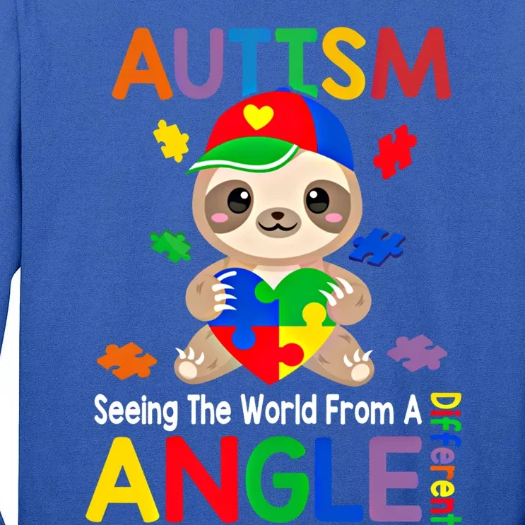 Seeing World From Different Angle Autism Awareness Gift Tall Long Sleeve T-Shirt