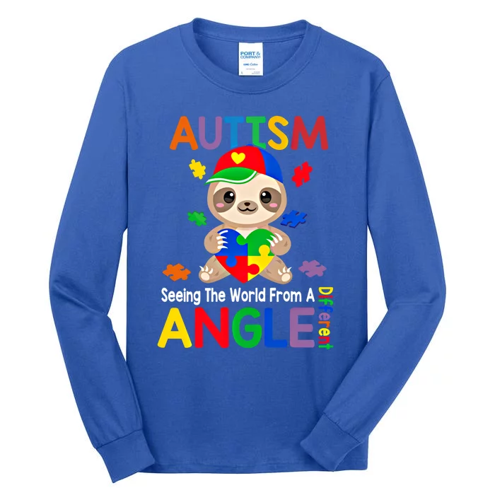 Seeing World From Different Angle Autism Awareness Gift Tall Long Sleeve T-Shirt