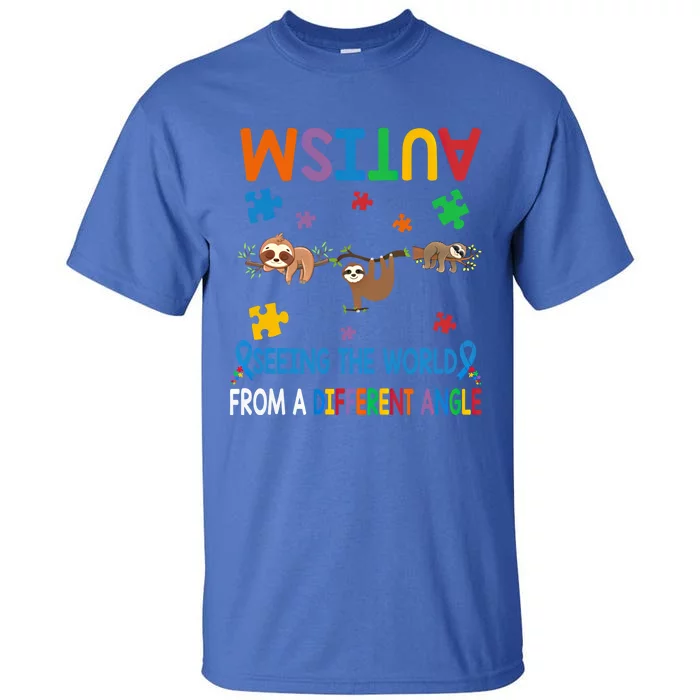 Seeing World From Different Angle Autism Awareness Gift Tall T-Shirt