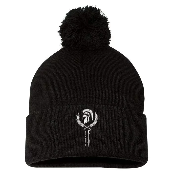 Sparta Warrior Fitness Molon Labe Pom Pom 12in Knit Beanie