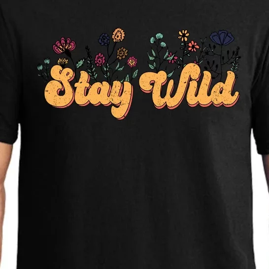 Stay Wild Floral Motivational Slogan Positive Quote Pajama Set