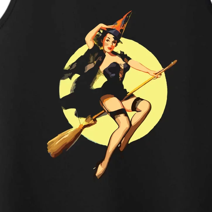 Sexy Witch Flying Broom Halloween Performance Tank